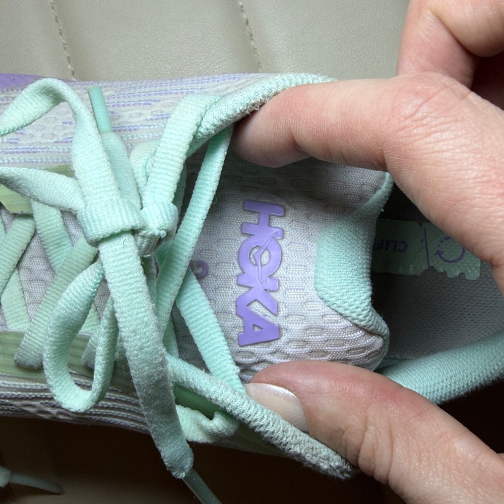 HOKA Clifton 9 Sneakers Size 5MD White / Mint / Lavender - Picture 11 of 12